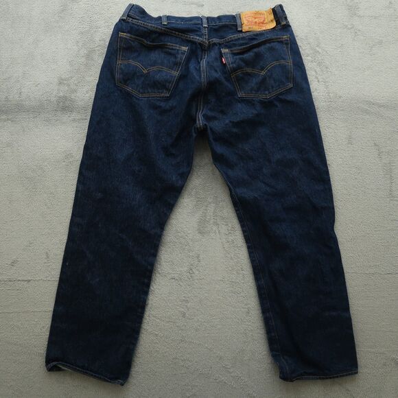 Levi's 501 Jeans Men's Fits 38x30 (Size 40x32) Blue Original Straight Denim Dark - Picture 8 of 16
